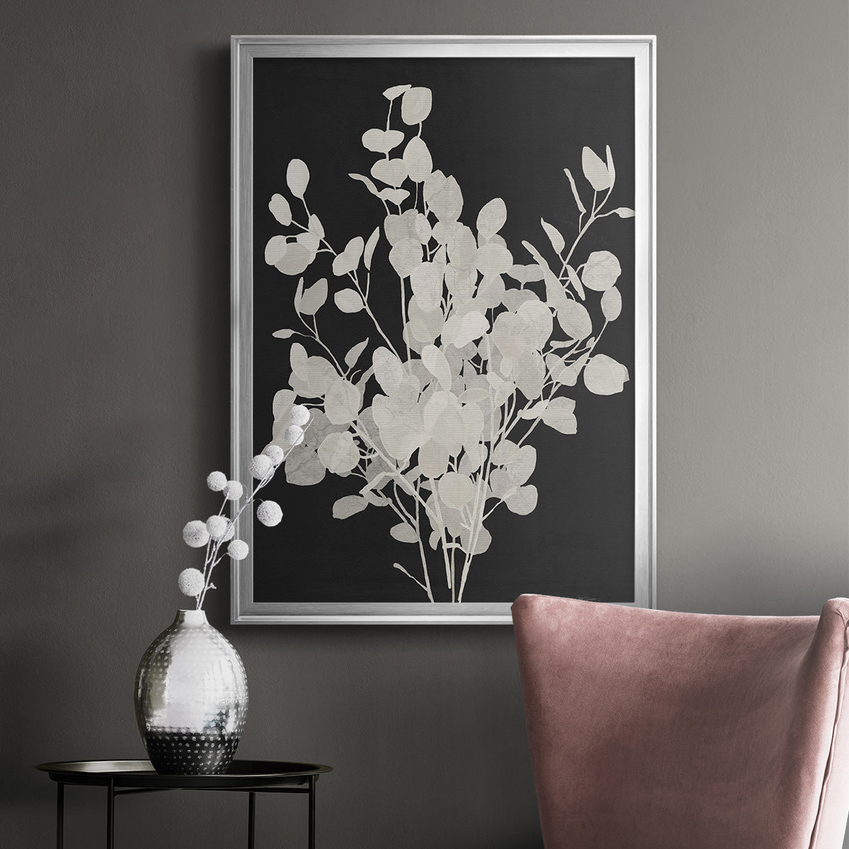 Misty Branches II - Modern Framed Canvas Print