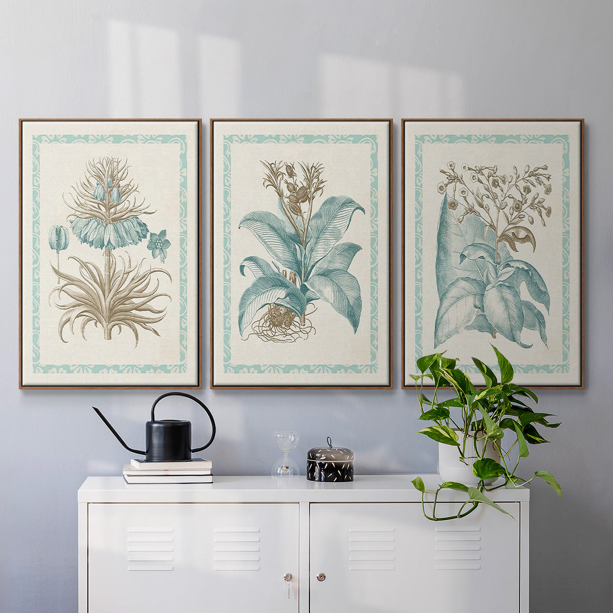 Willow Blue Besler I - Floater Framed Canvas Set