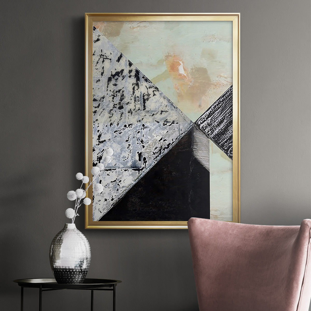 Tiles & Texture Abstract Angles I - Modern Framed Canvas Print