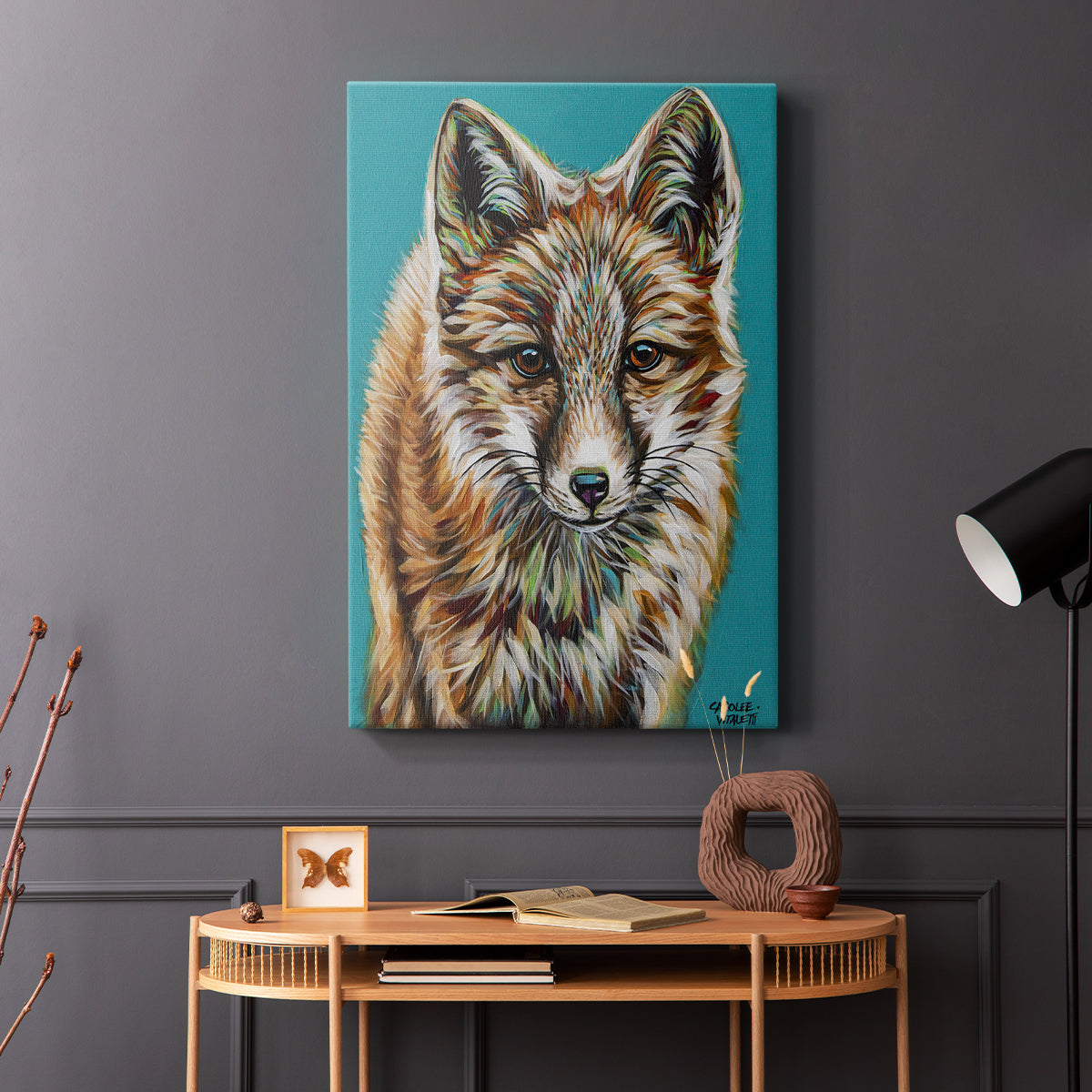 Teal Fox - Canvas Art Print
