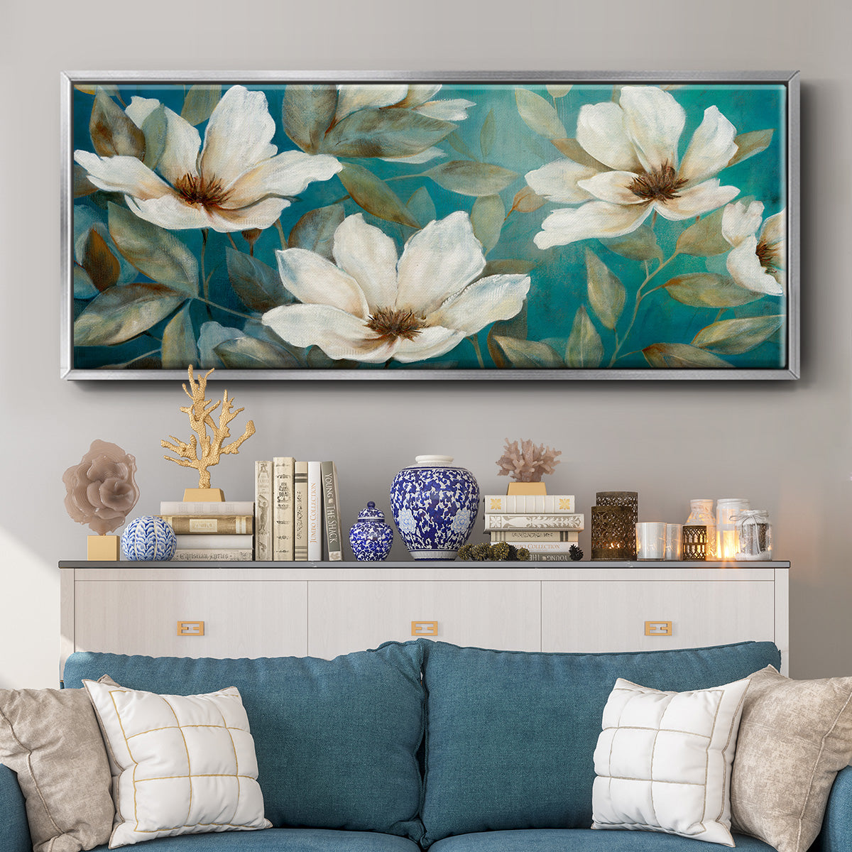 Shade of Blue - Floater Framed Canvas Print