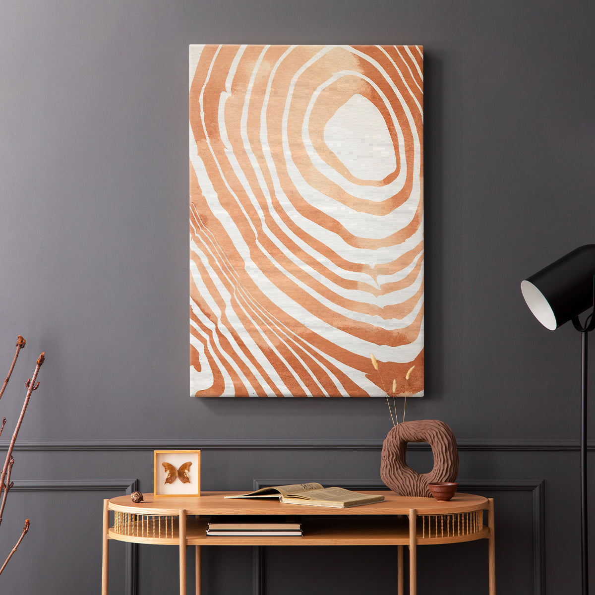 Wood Grain Suminagashi IV - Canvas Art Print