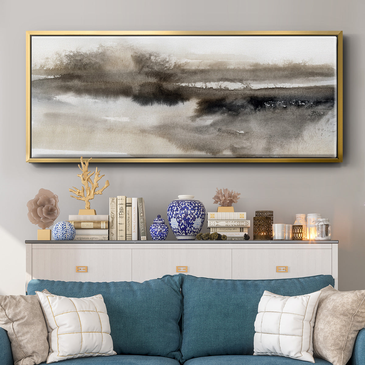 Serenity Lake - Floater Framed Canvas Print