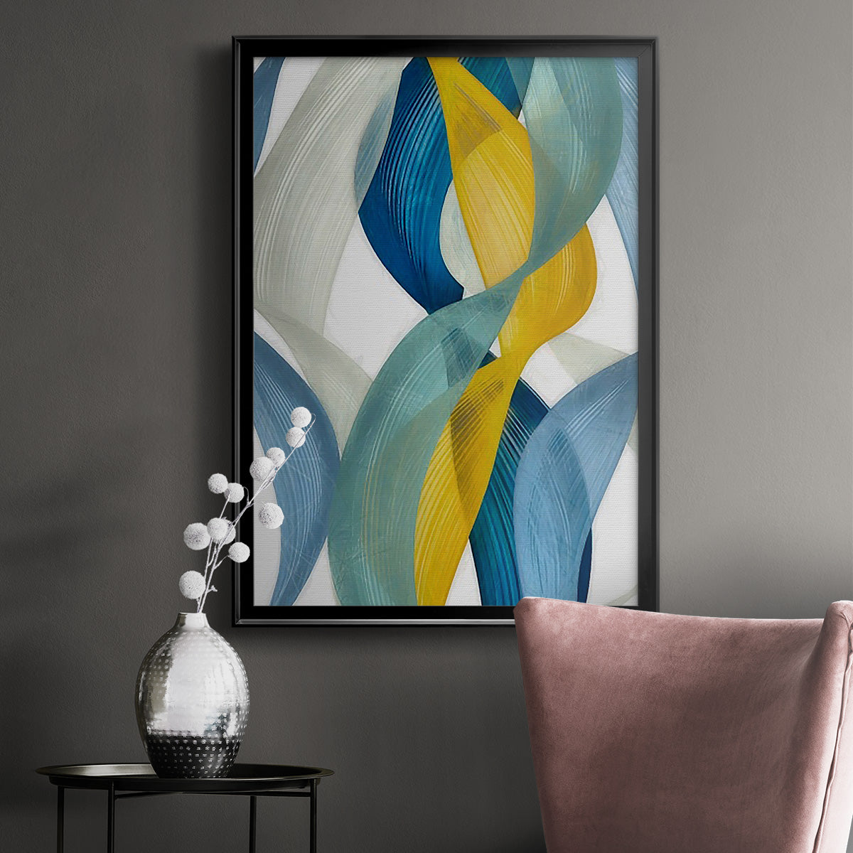 Horizontal Bands II - Modern Framed Canvas Print