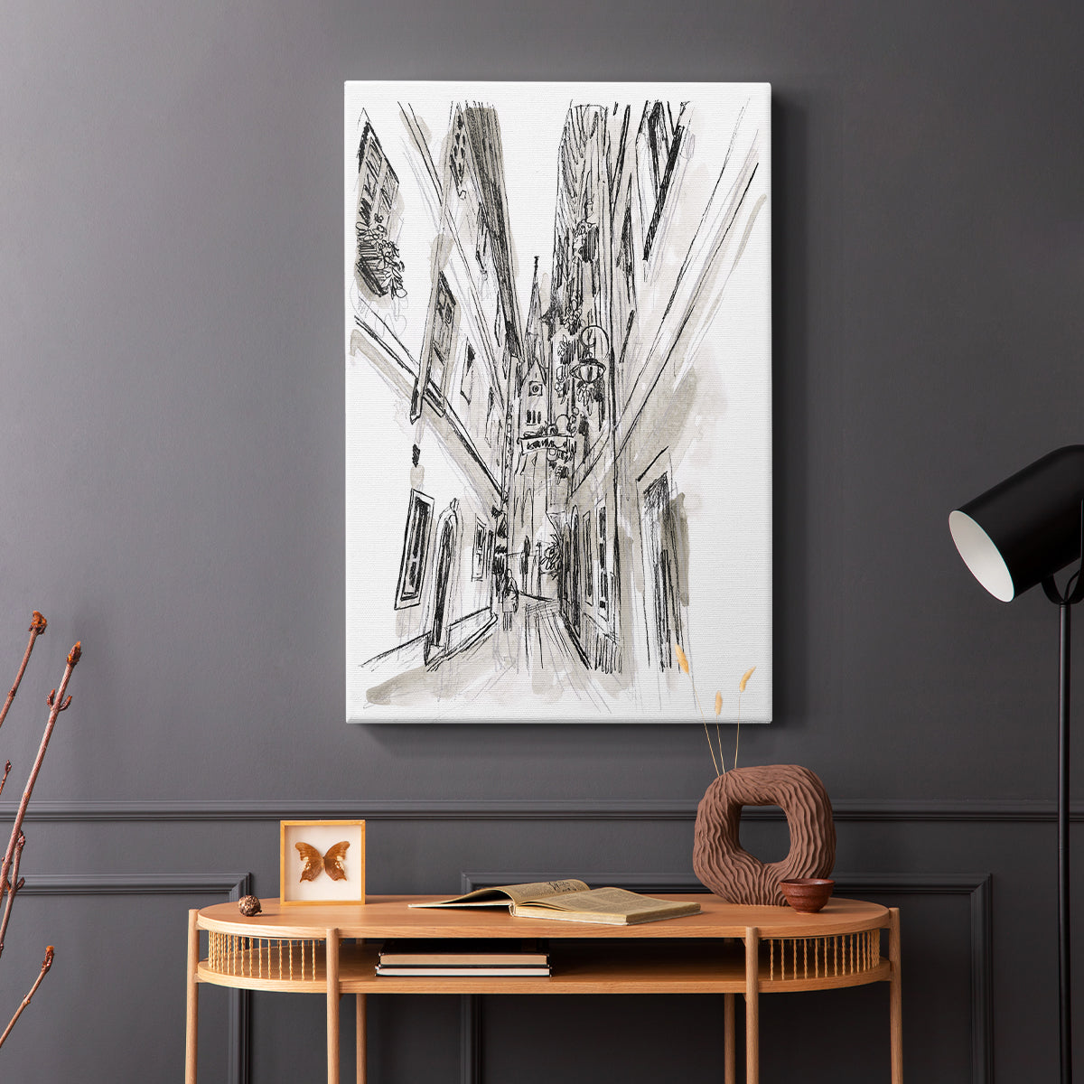 Europe Street Sketches III - Canvas Art Print
