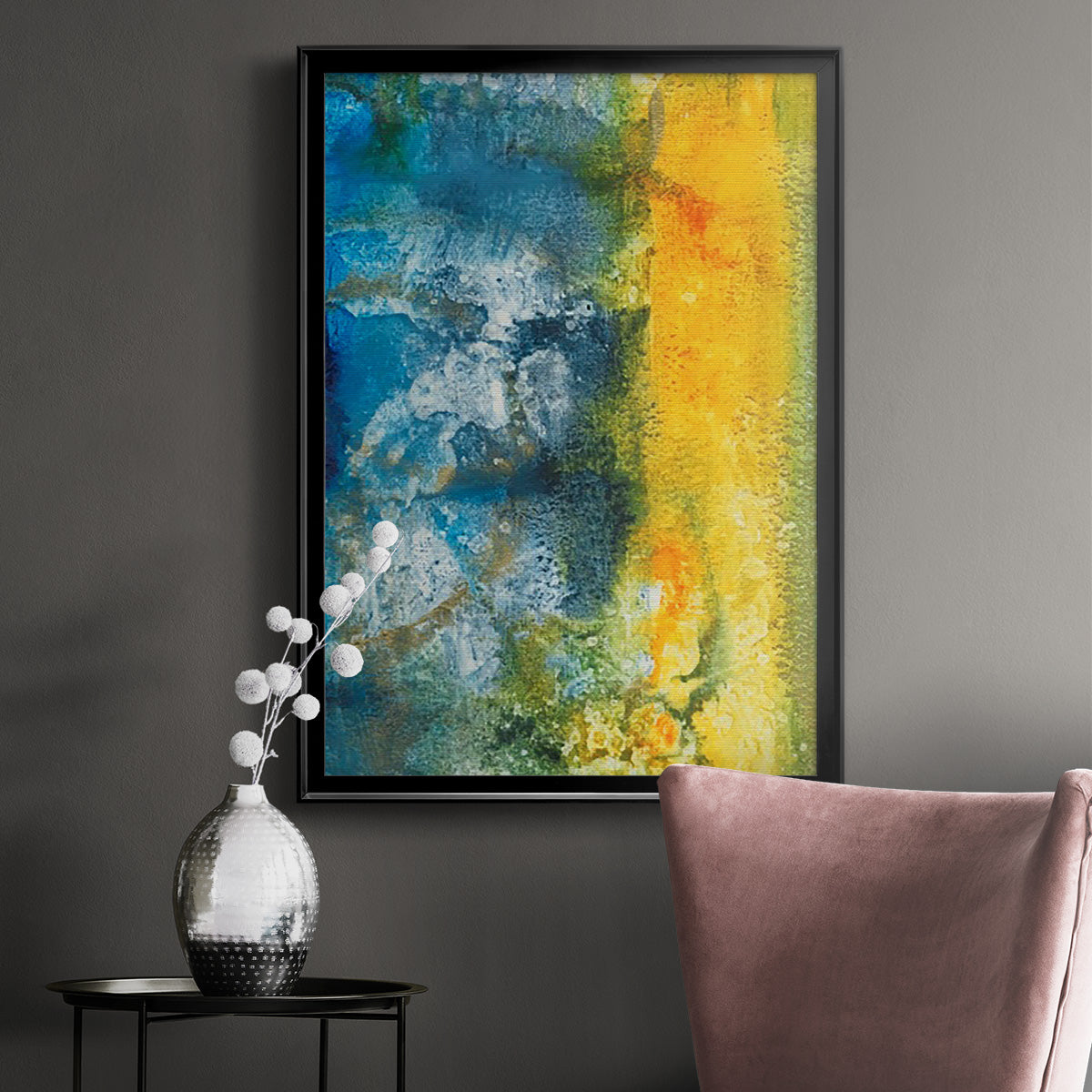 Aquatic Energy II - Modern Framed Canvas Print