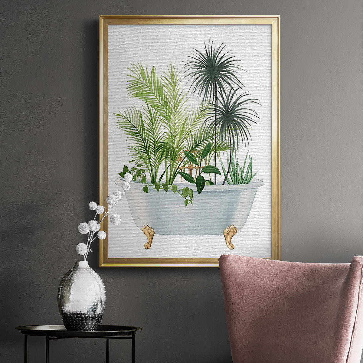 Plant Bath II - Modern Framed Canvas Print