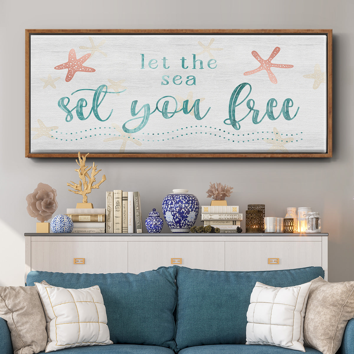Sea Free - Floater Framed Canvas Print