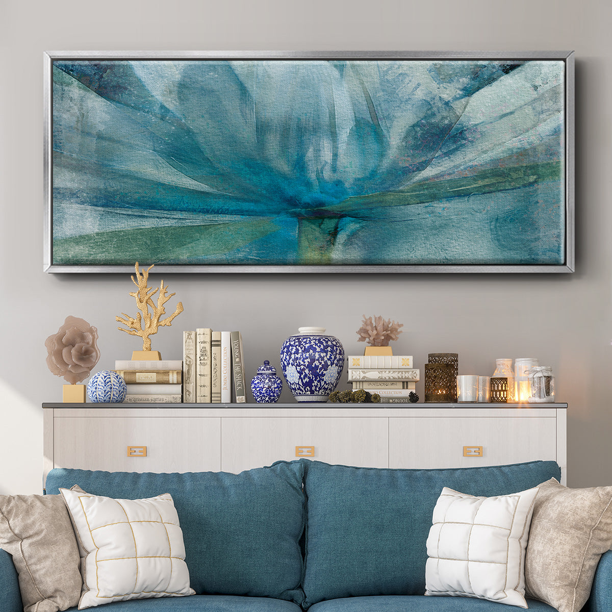 Blue Awakening - Floater Framed Canvas Print