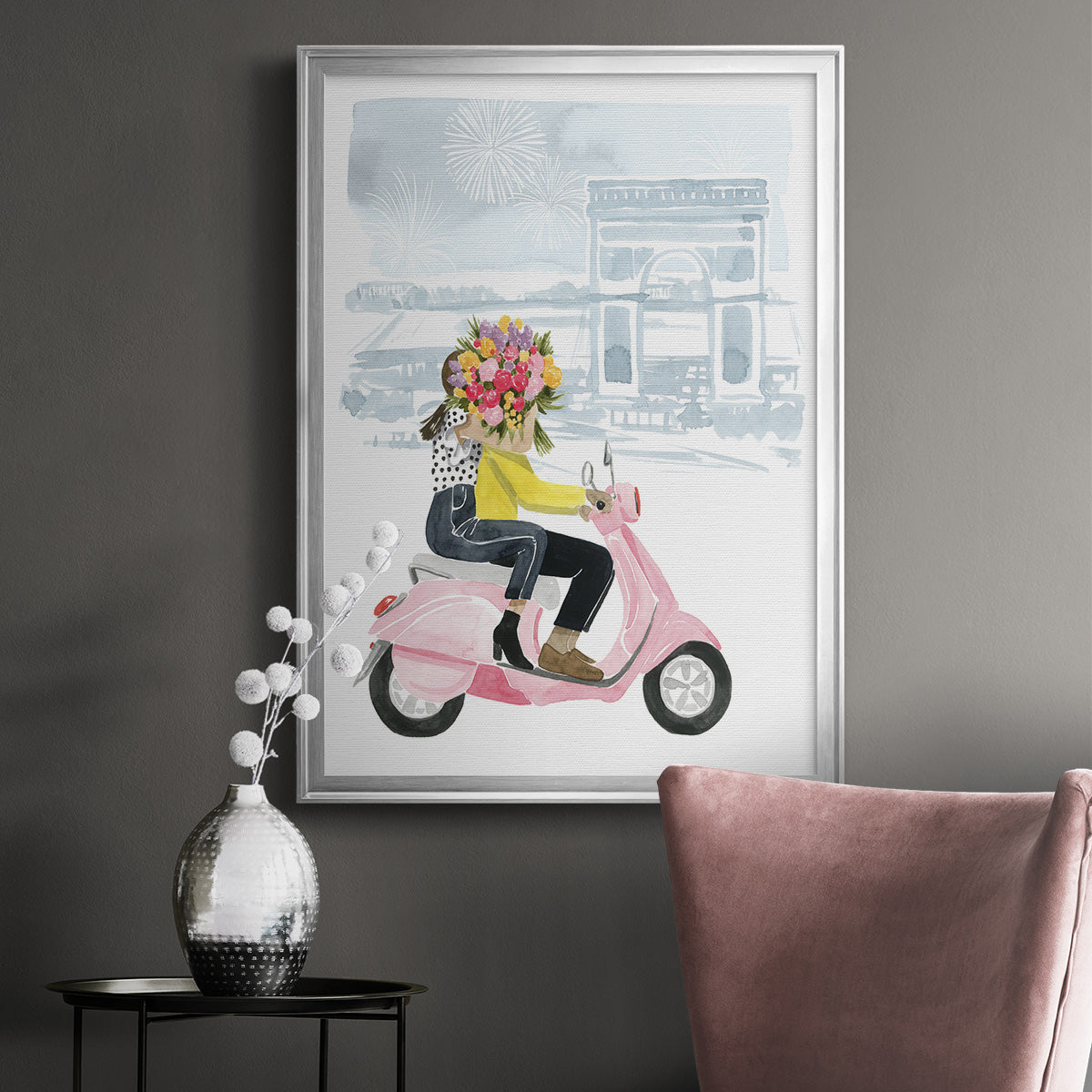 Paris in Love I - Modern Framed Canvas Print