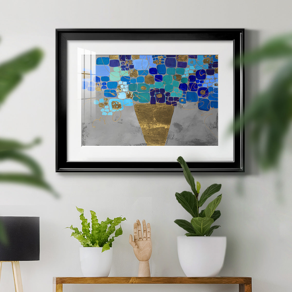 Blue Love - Modern Framed Art Print