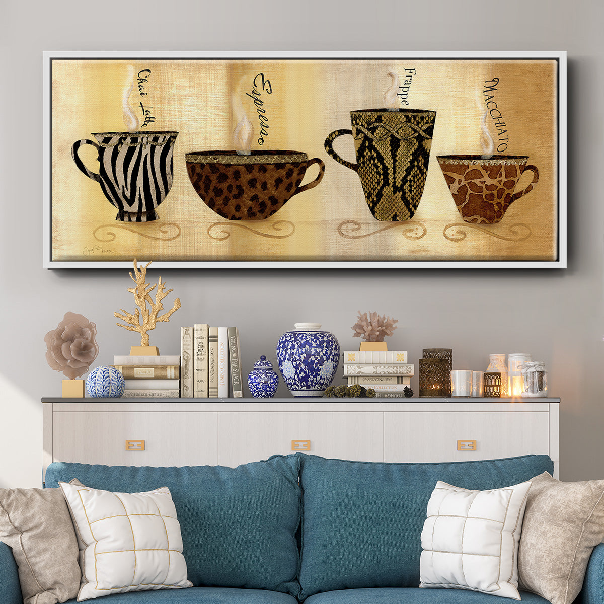 CafÃ© Exotica I - Floater Framed Canvas Print