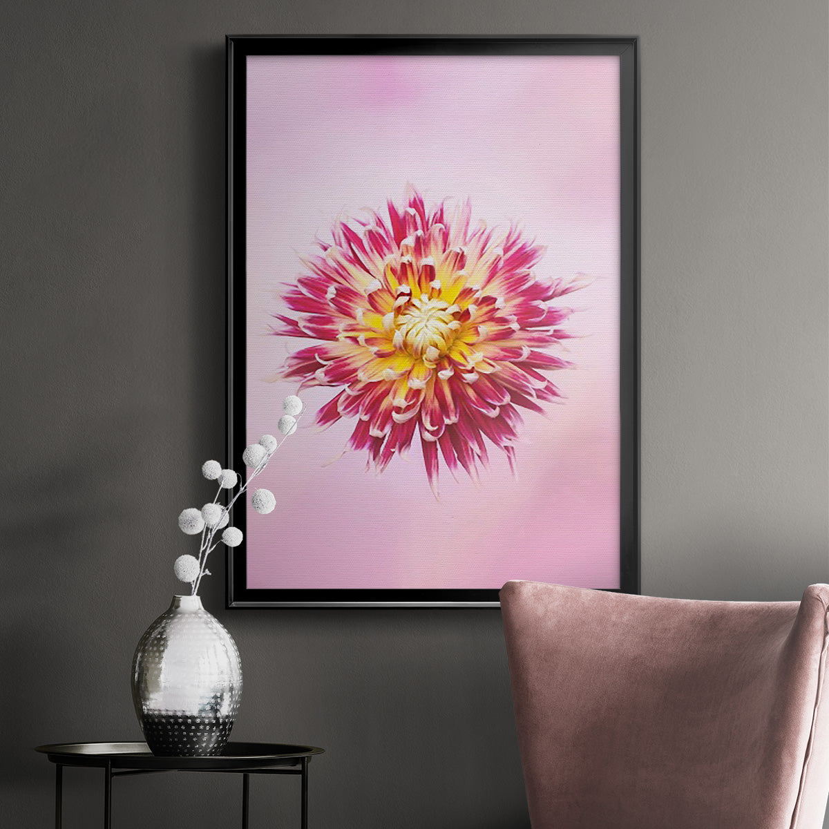 Exotic Flower Burst I - Modern Framed Canvas Print