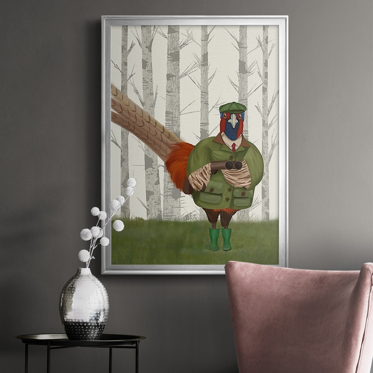 Pheasant Shooting Party 7 - Modern Framed Canvas Print