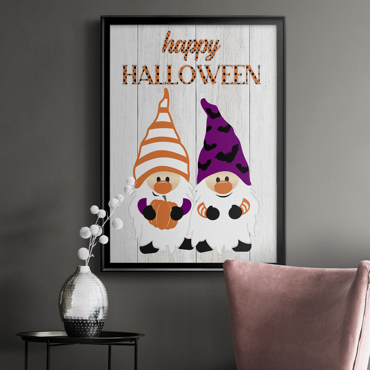Halloween Gnomes - Modern Framed Canvas Print