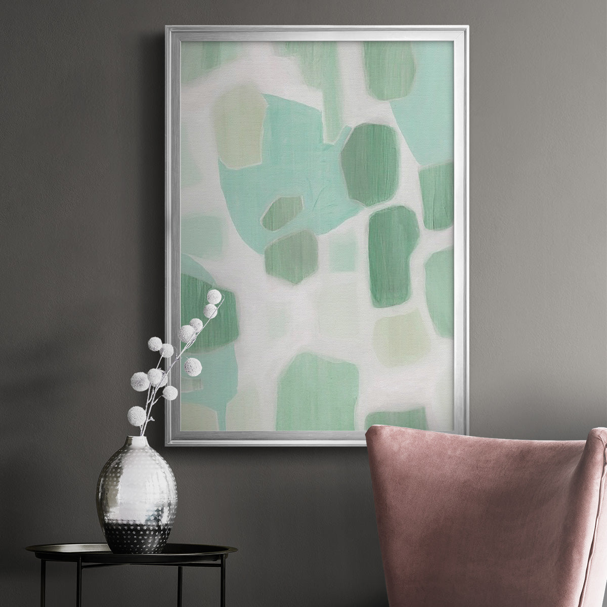 River Shapes II - Modern Framed Canvas Print