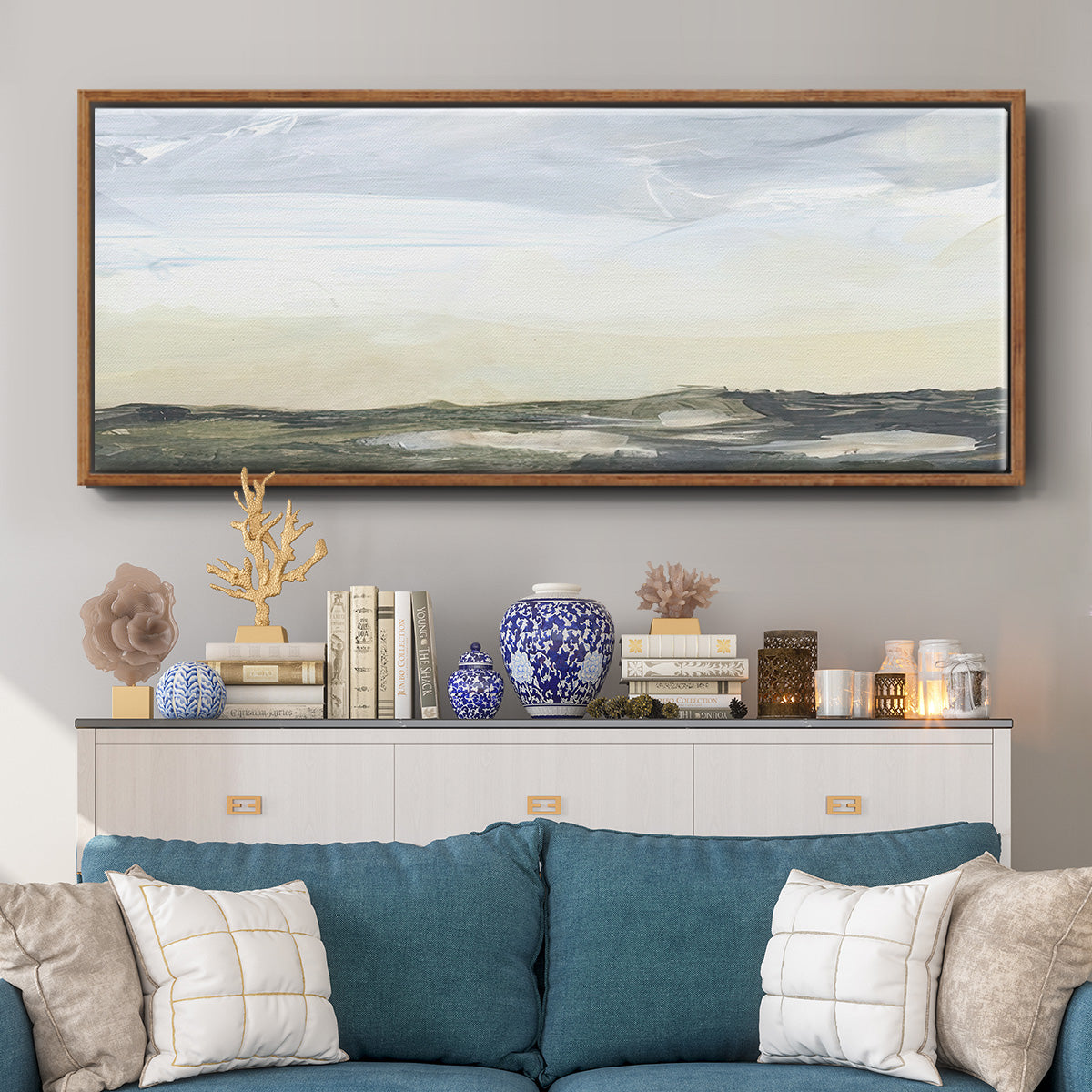 Green Ridge I - Floater Framed Canvas Print
