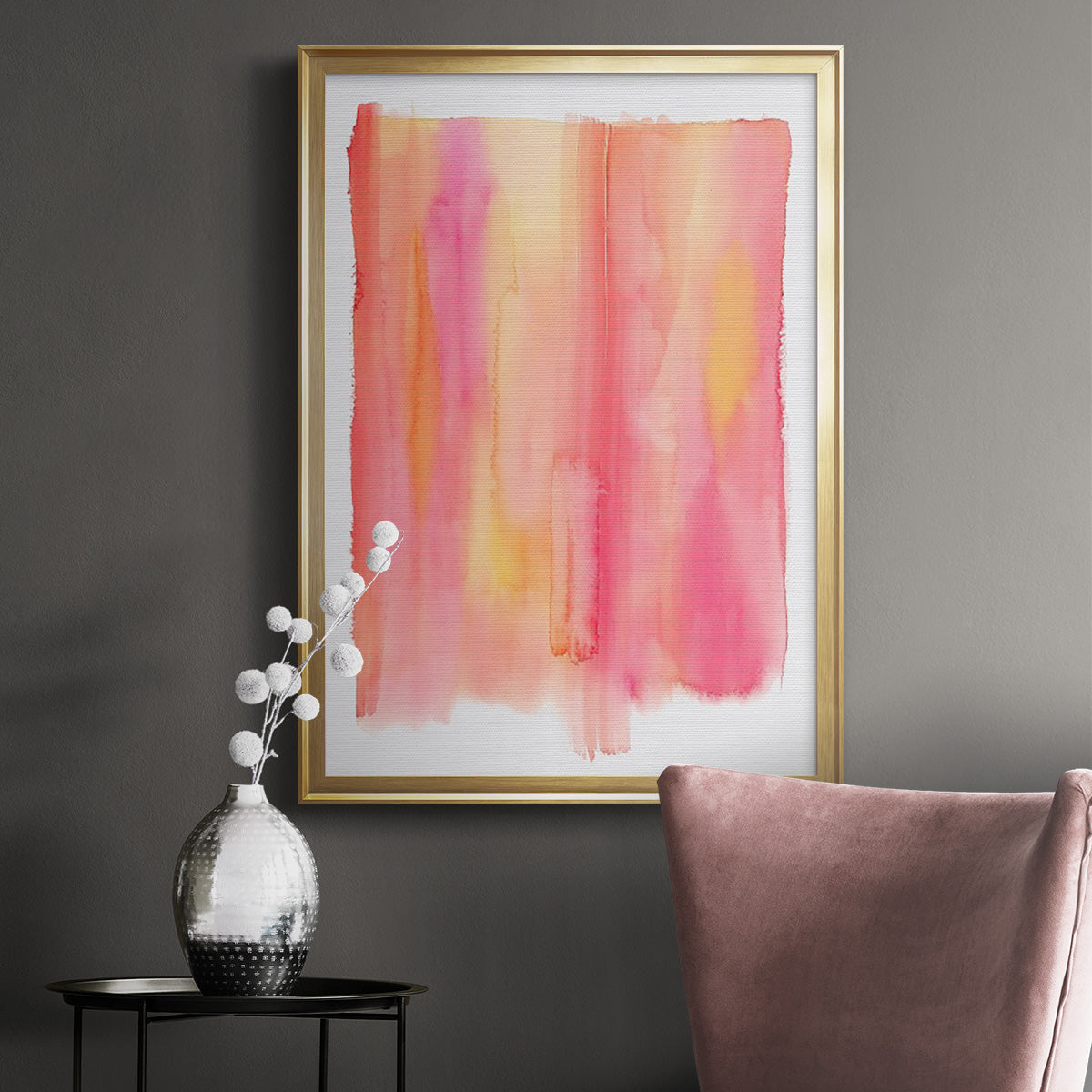 Summer Sherbet Wash II - Modern Framed Canvas Print