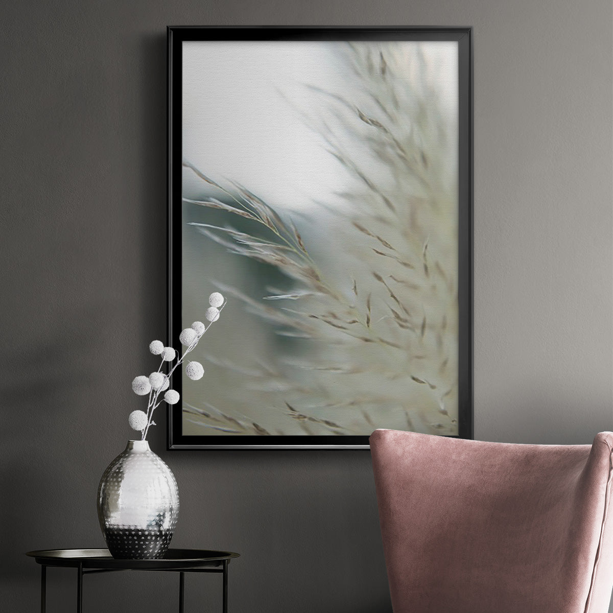 Subtle Grasses II - Modern Framed Canvas Print