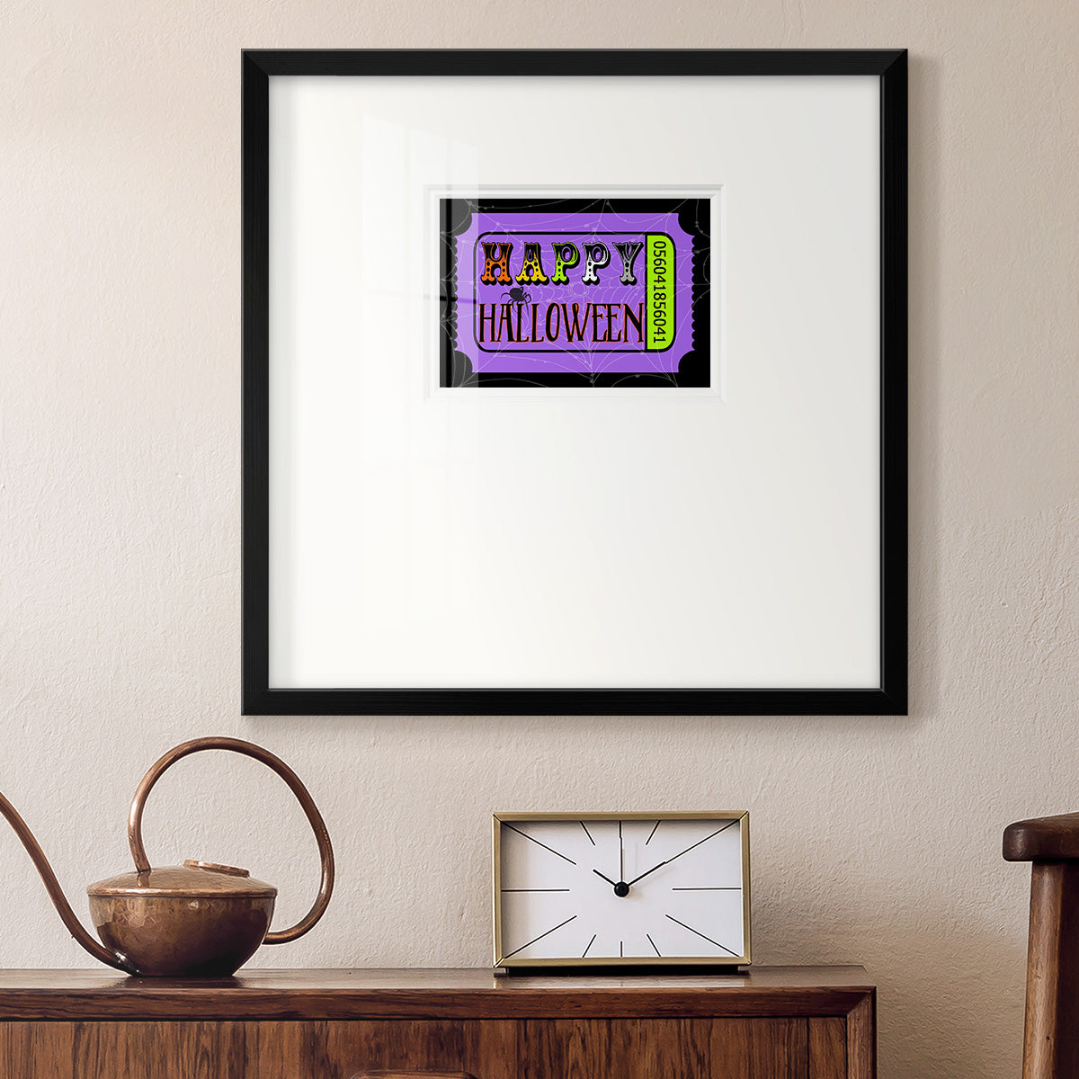 Happy Halloween Ticket Premium Framed Print Double Matboard