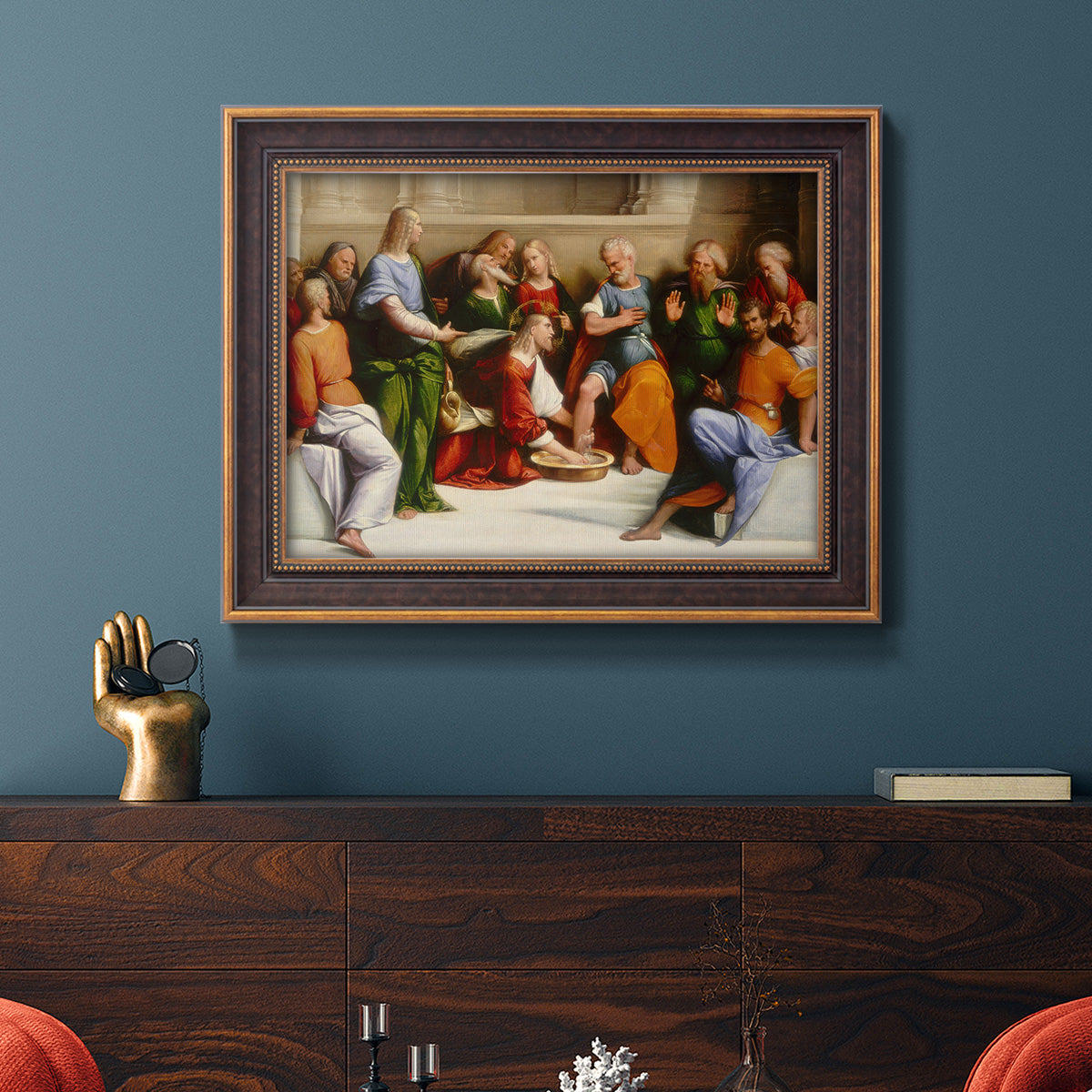 Christ Washing the Disciples' Feet - Ornate Framed Canvas Print