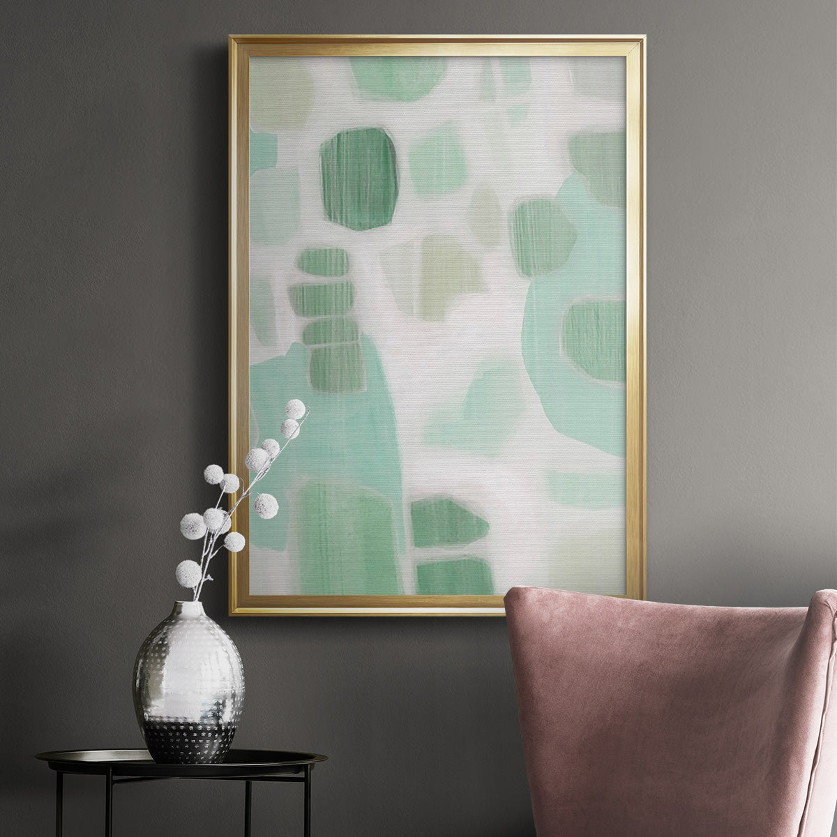 River Shapes I - Modern Framed Canvas Print