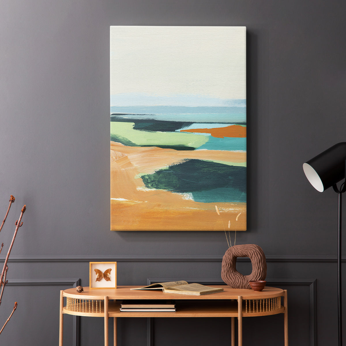 Aqua and Orange II - Canvas Art Print
