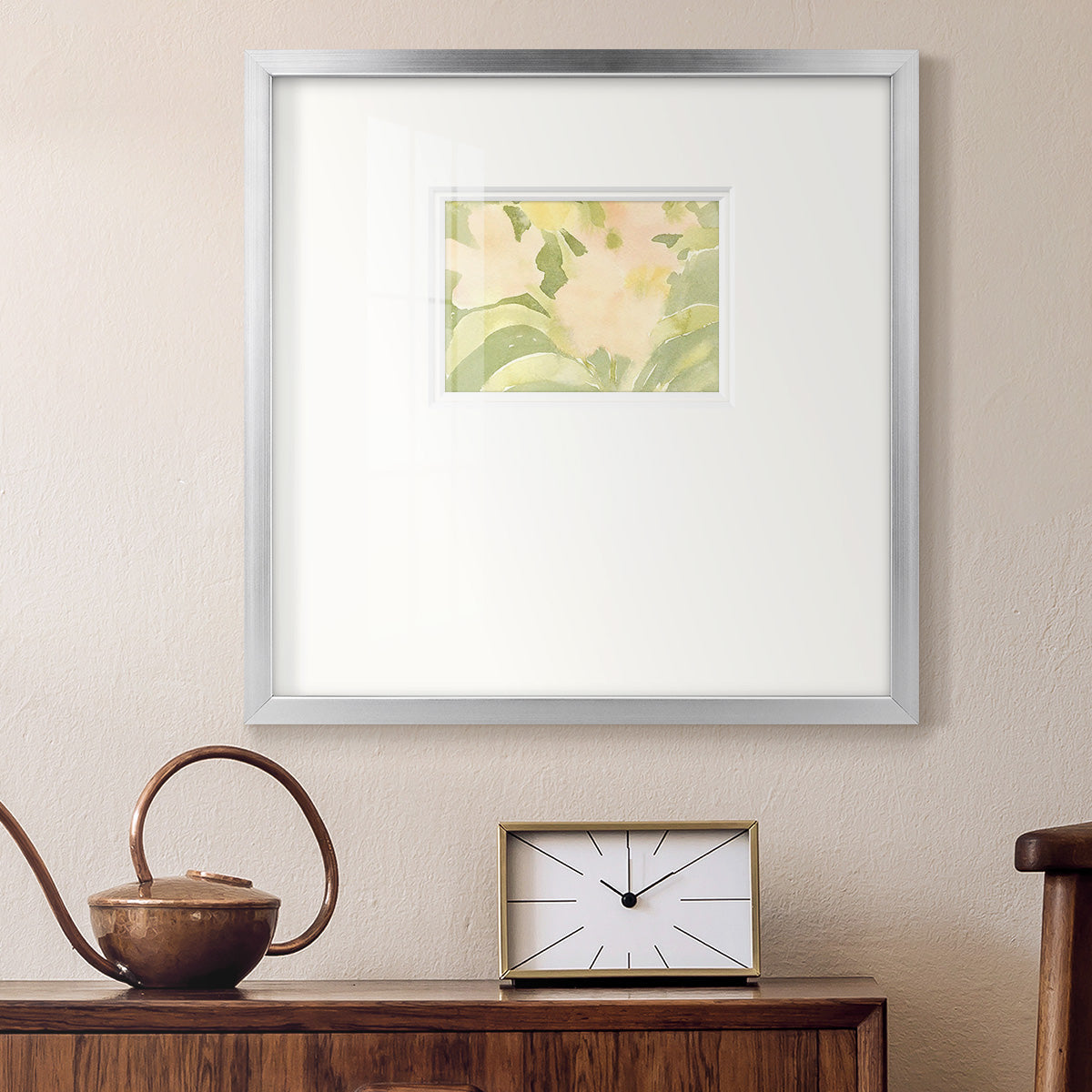 Verdant Floral Abstract II Premium Framed Print Double Matboard