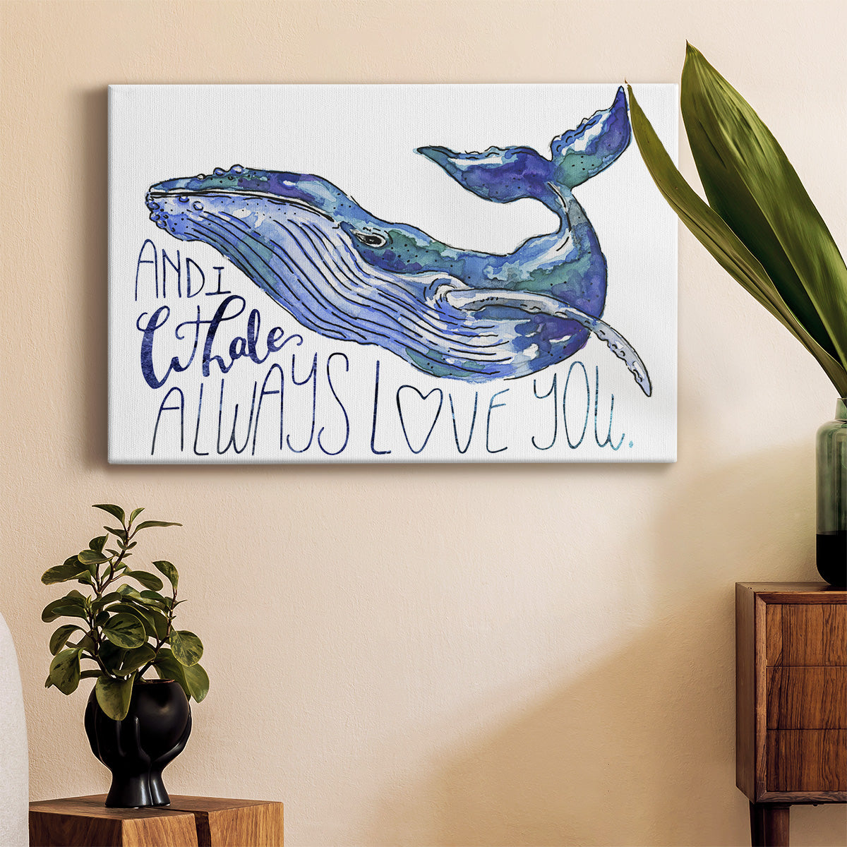 Whale Love I Premium Gallery Wrapped Canvas - Ready to Hang