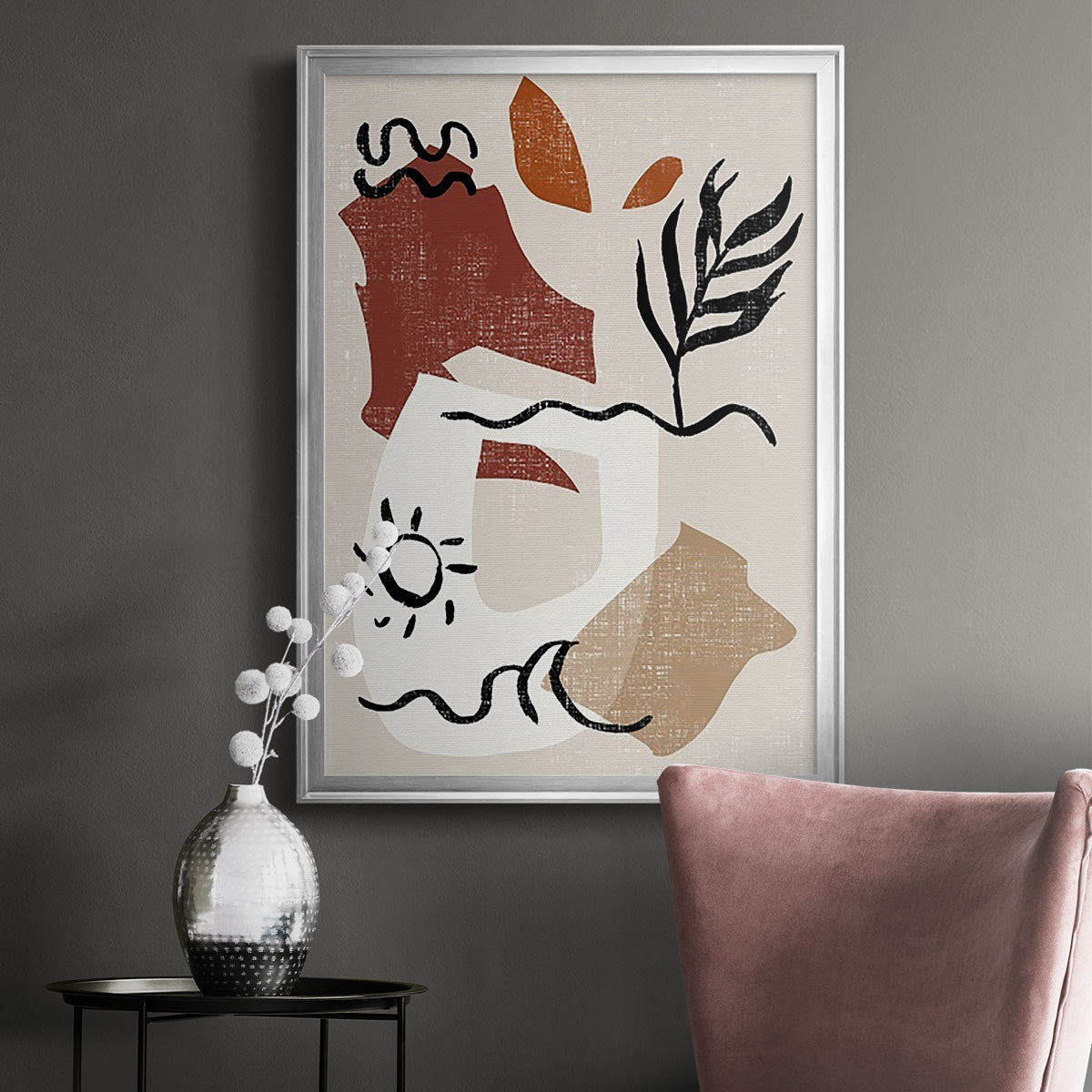 Soft Palms IV - Modern Framed Canvas Print