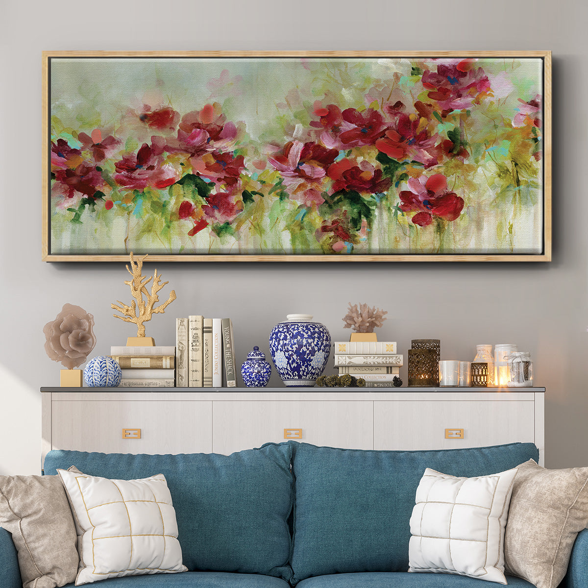Playful Garden - Floater Framed Canvas Print