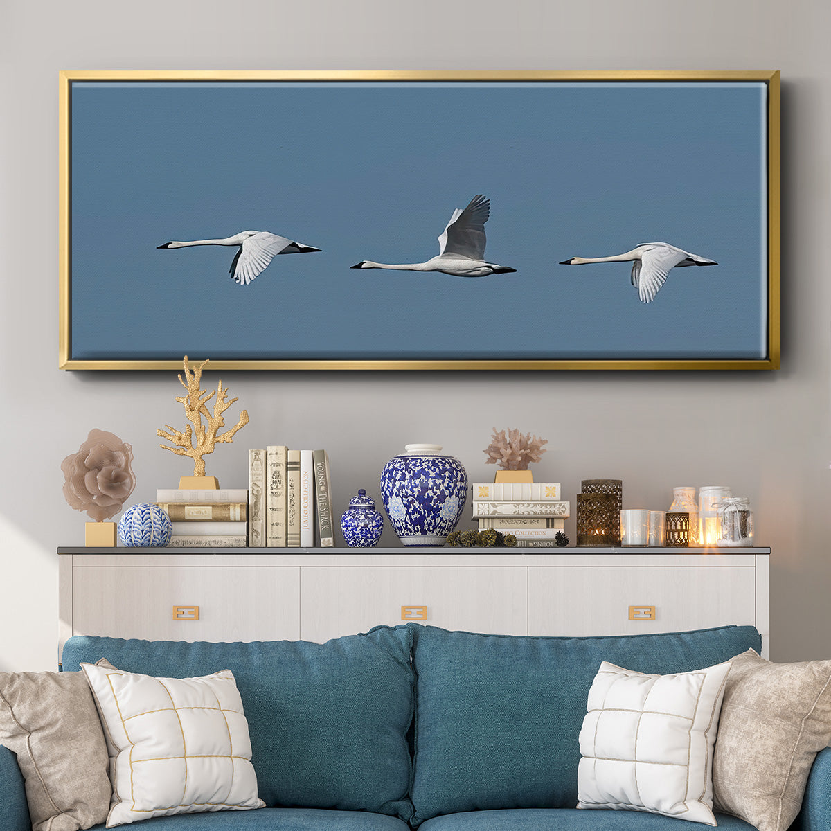 Wing Up Wing down - Floater Framed Canvas Print