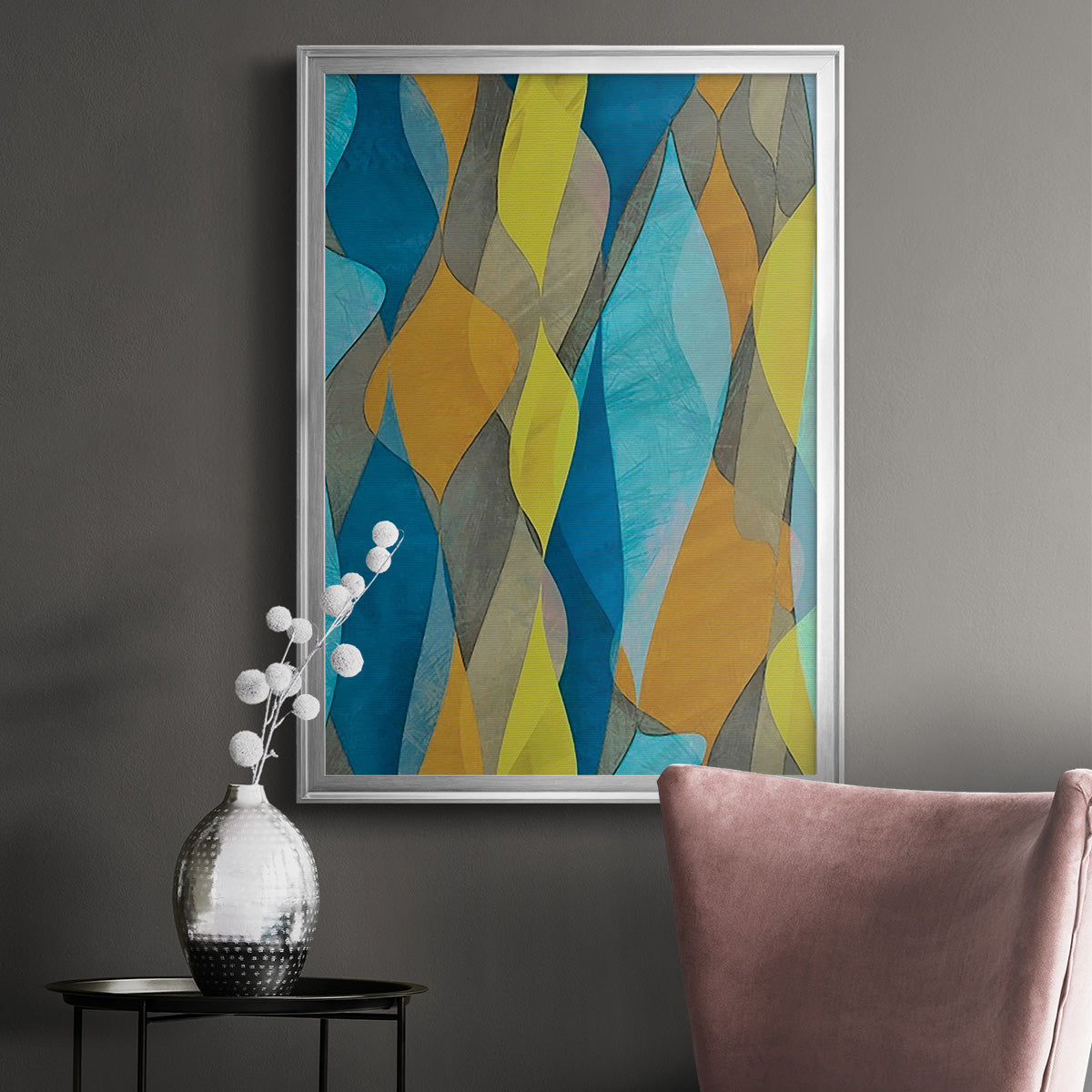 Colorful Cascade I - Modern Framed Canvas Print