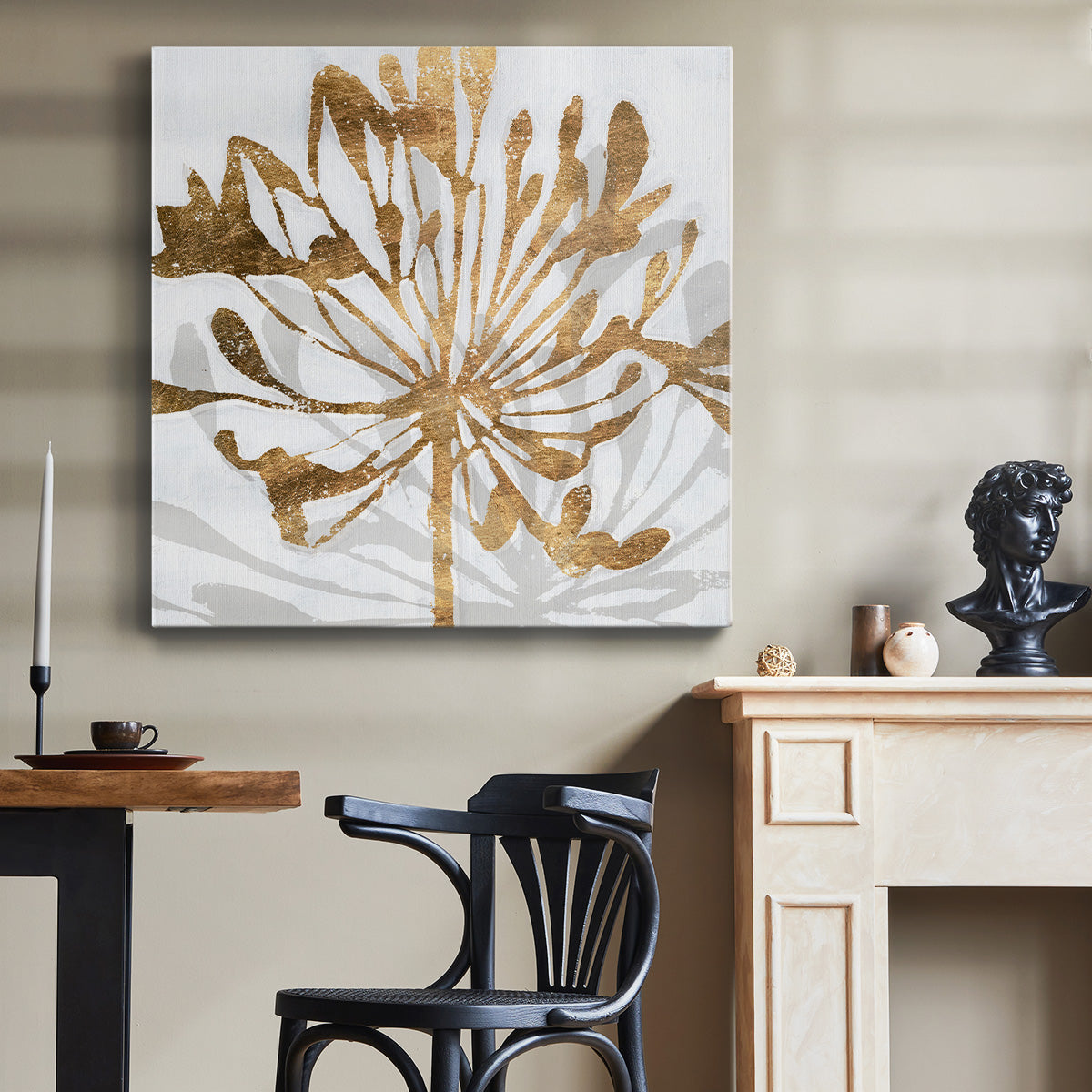 Golden Gilt Bloom II - Canvas Art Print