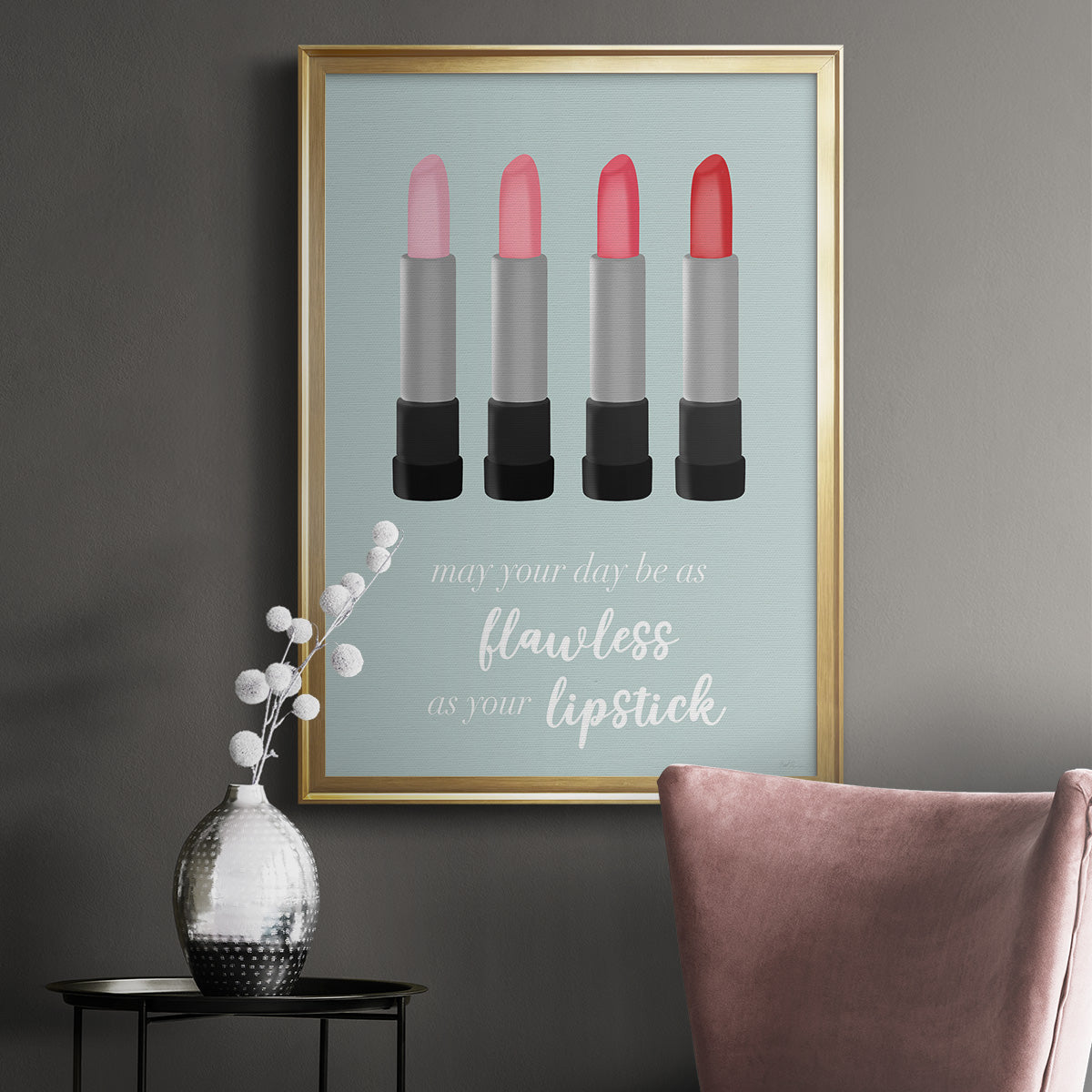 Flawless Lipstick - Modern Framed Canvas Print