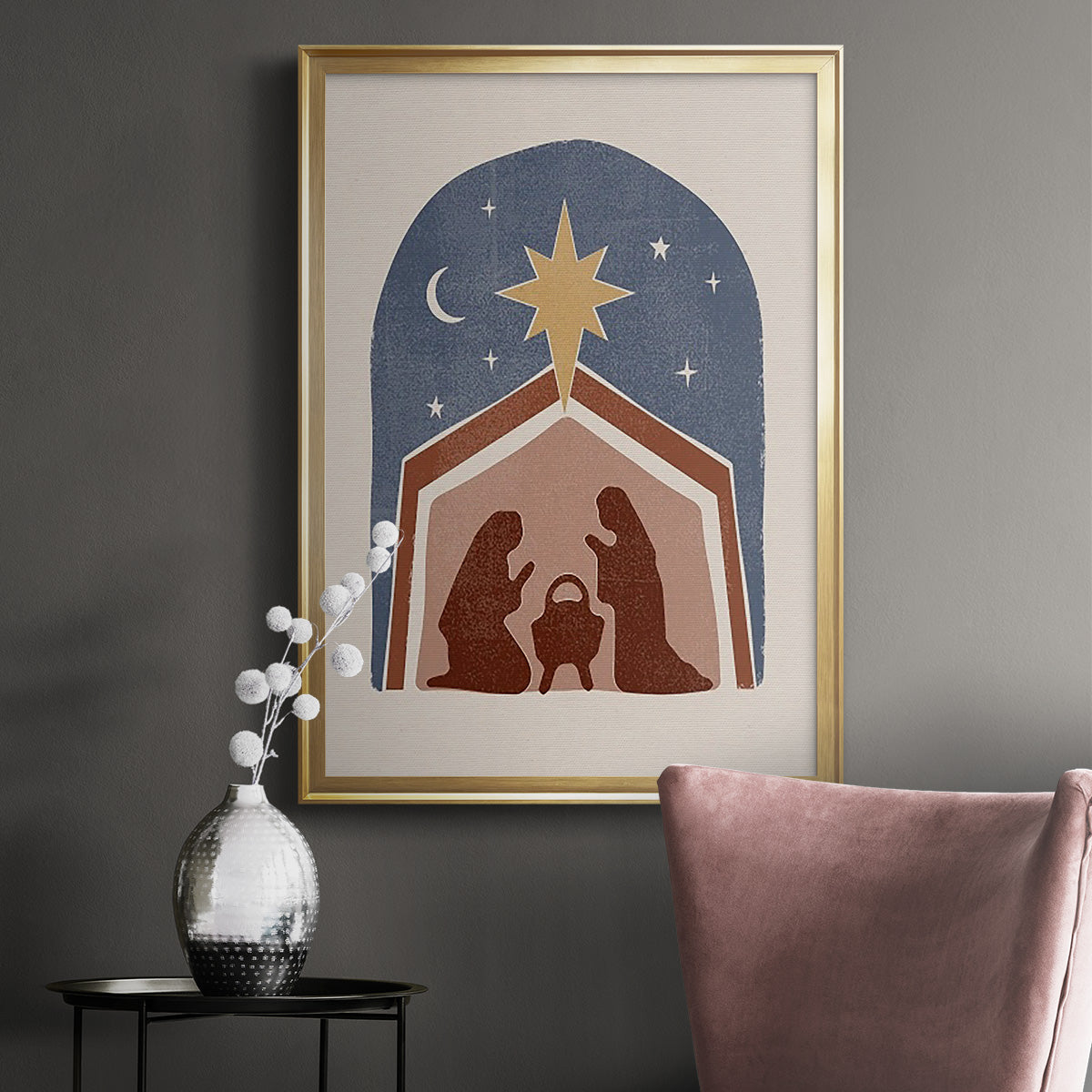 Boho Nativity I - Modern Framed Canvas Print