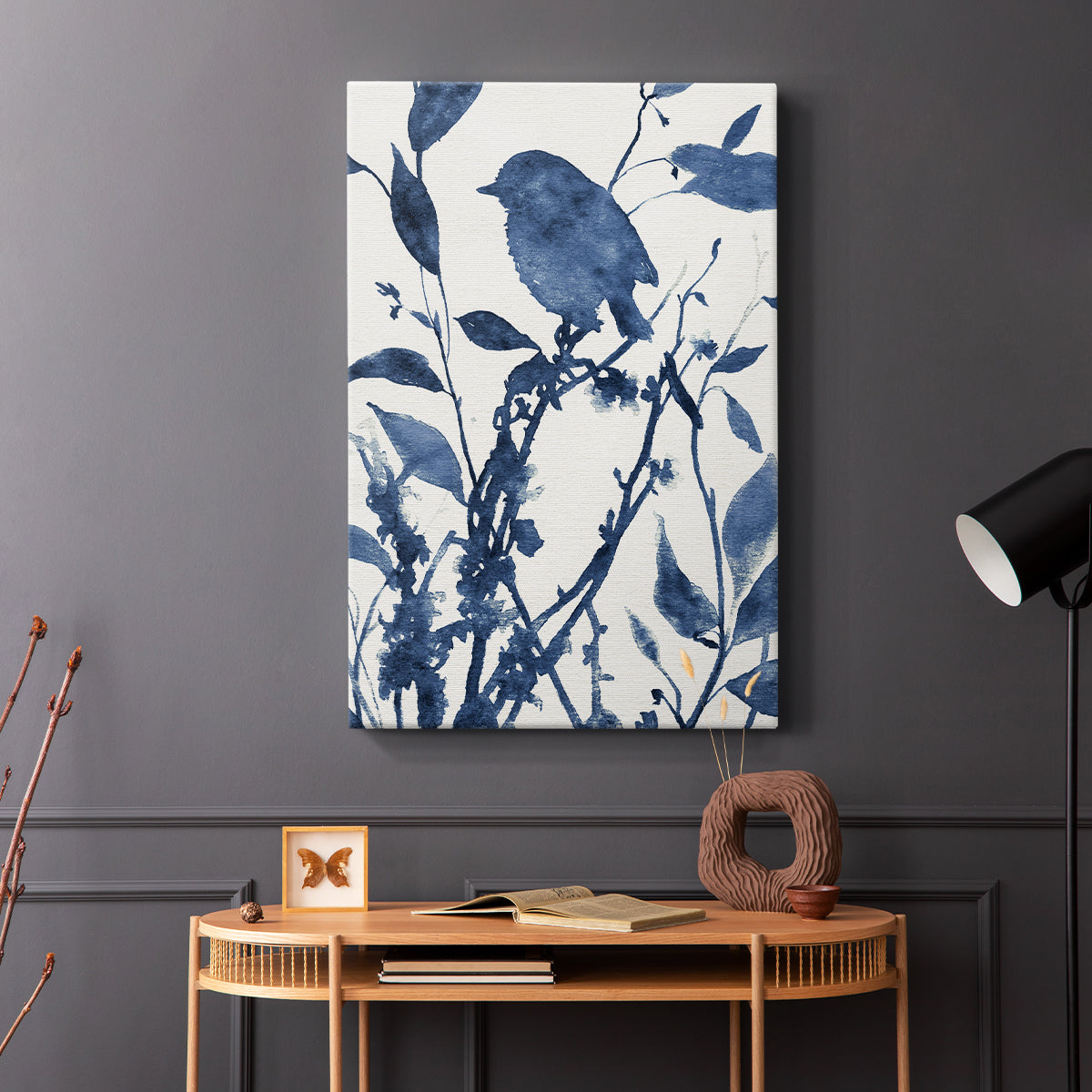 Bluebird Silhouette II - Canvas Art Print