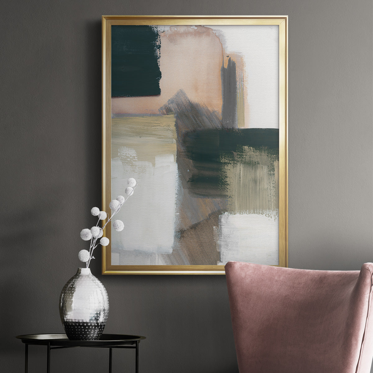 Marble Block Symmetry III - Modern Framed Canvas Print