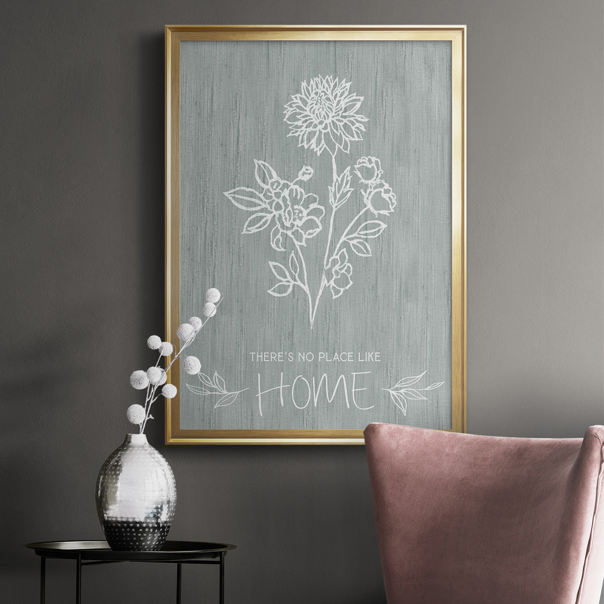 No Place Like Home Sketch - Modern Framed Canvas Print