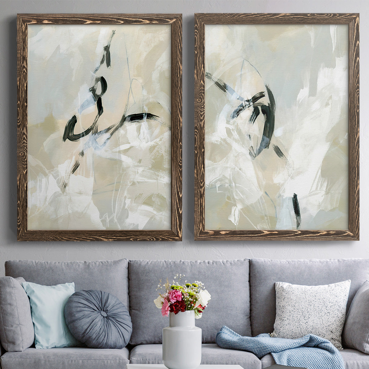 Scribble Veil I - Premium Framed Canvas - Ready to Hang