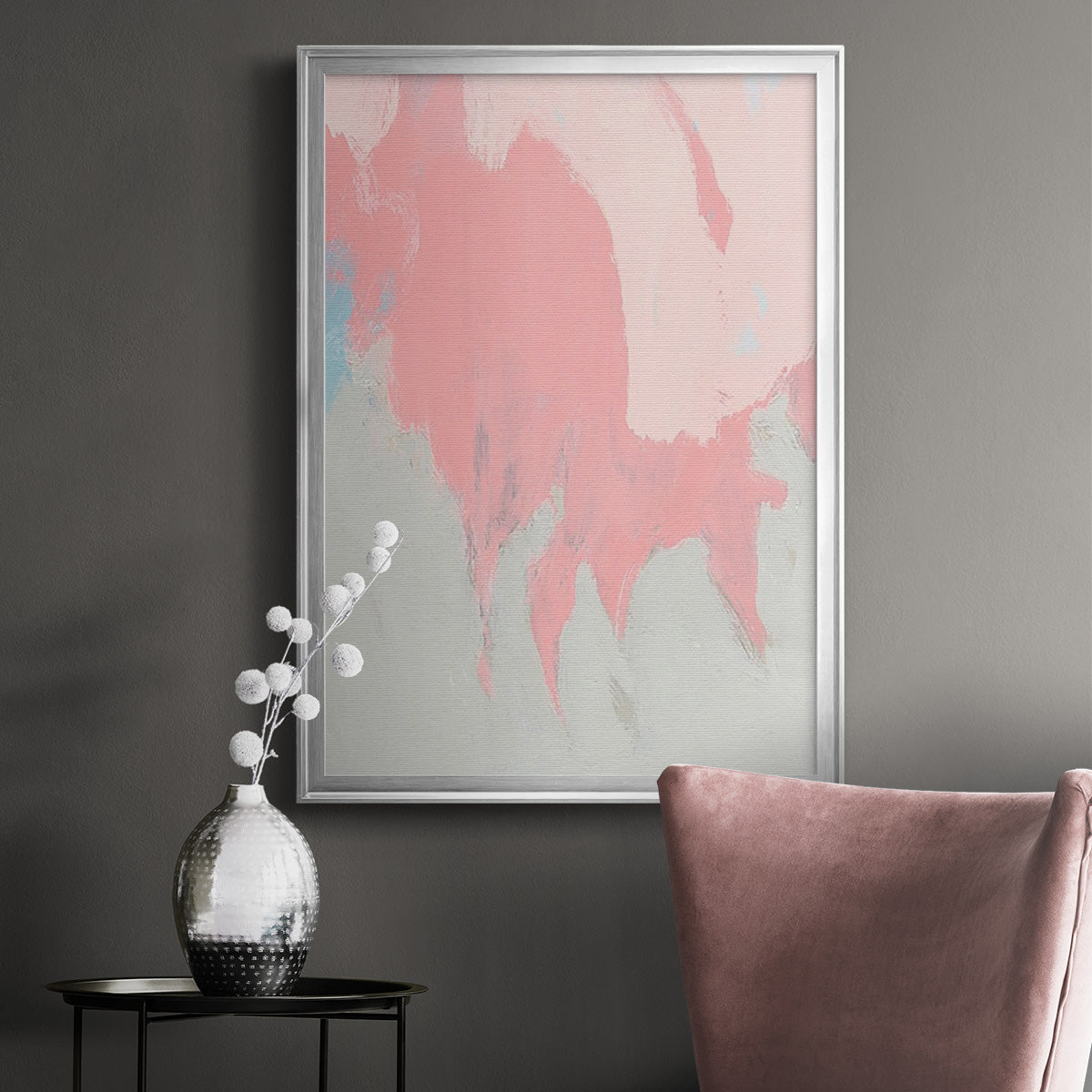 Blushing Abstract II - Modern Framed Canvas Print