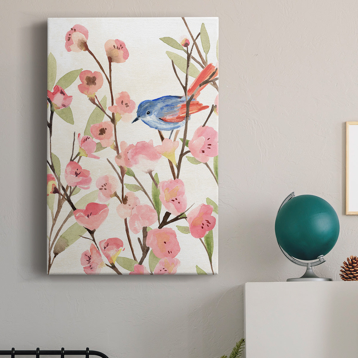 Cherry Blossom Perch II - Canvas Art Print