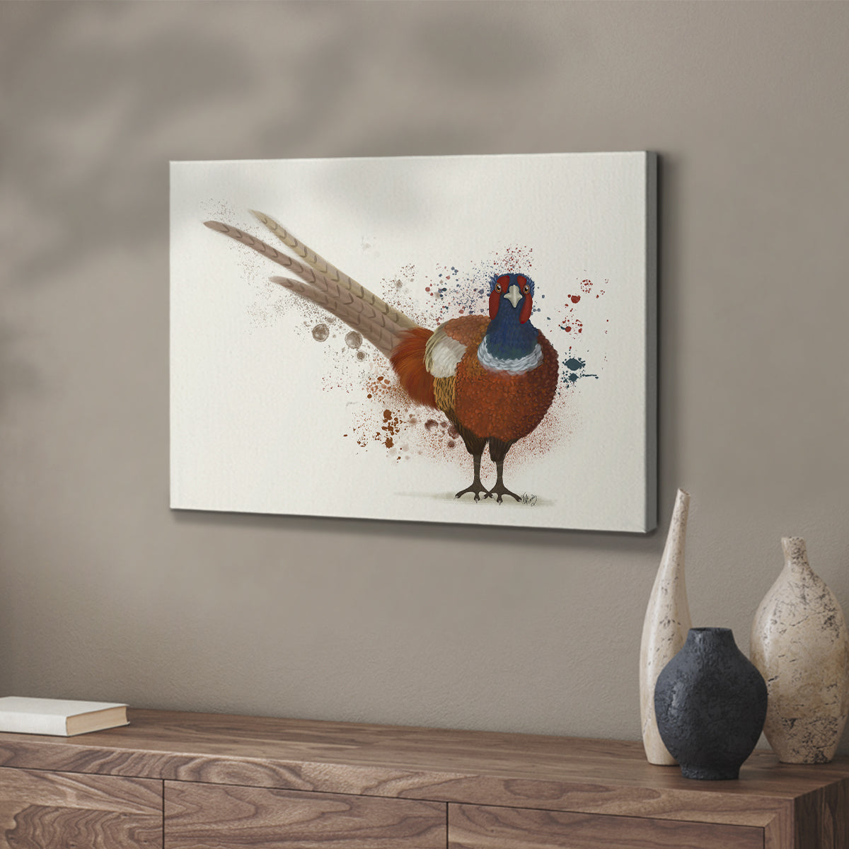 Pheasant Splash 7 - Canvas Art Print