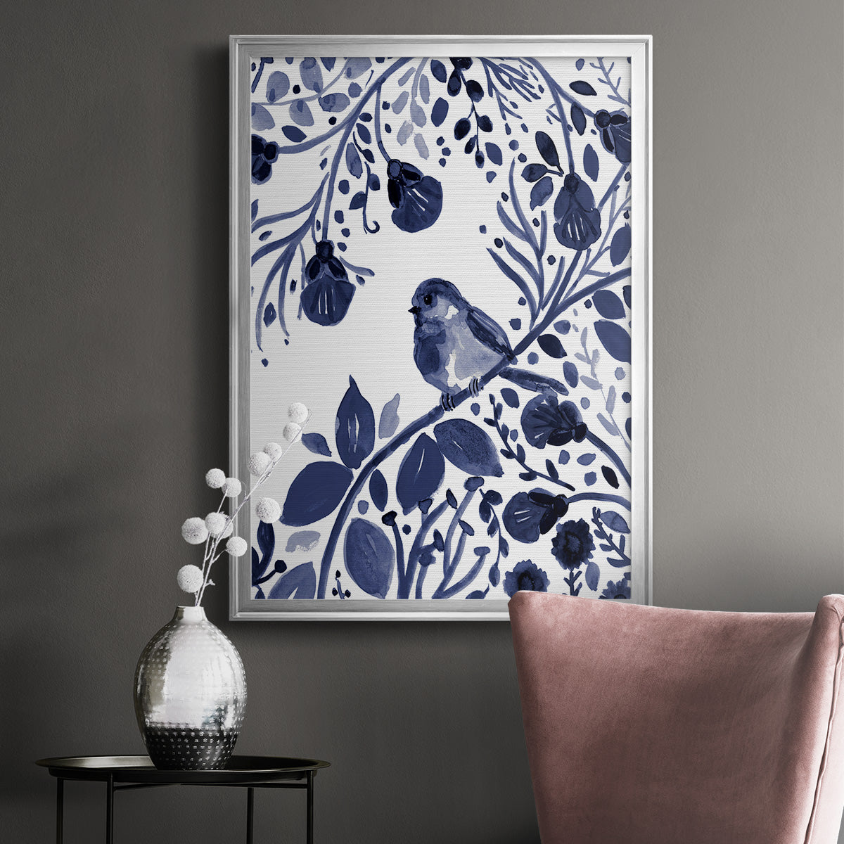 Indigo Song II - Modern Framed Canvas Print