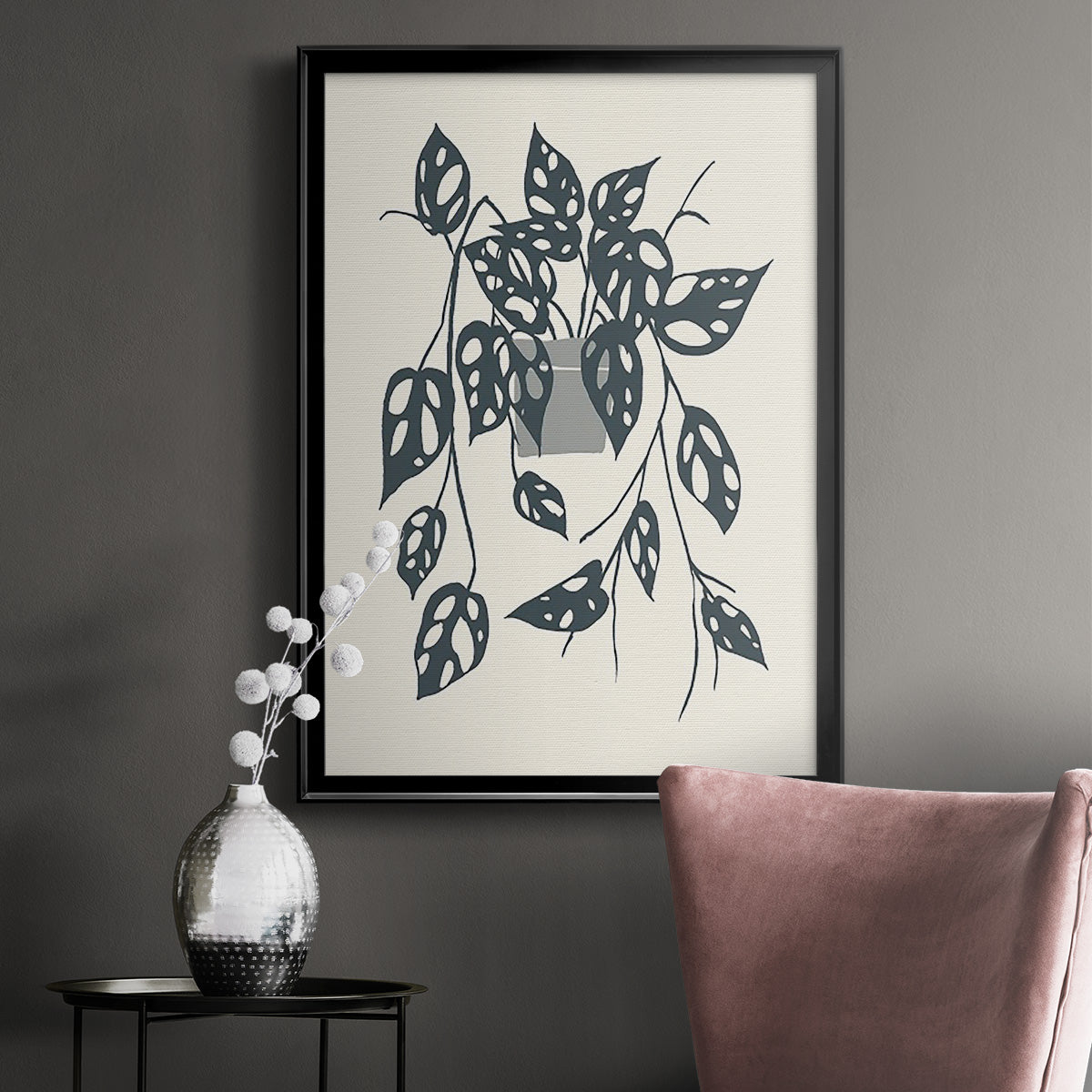 Growing Leaves V - Modern Framed Canvas Print