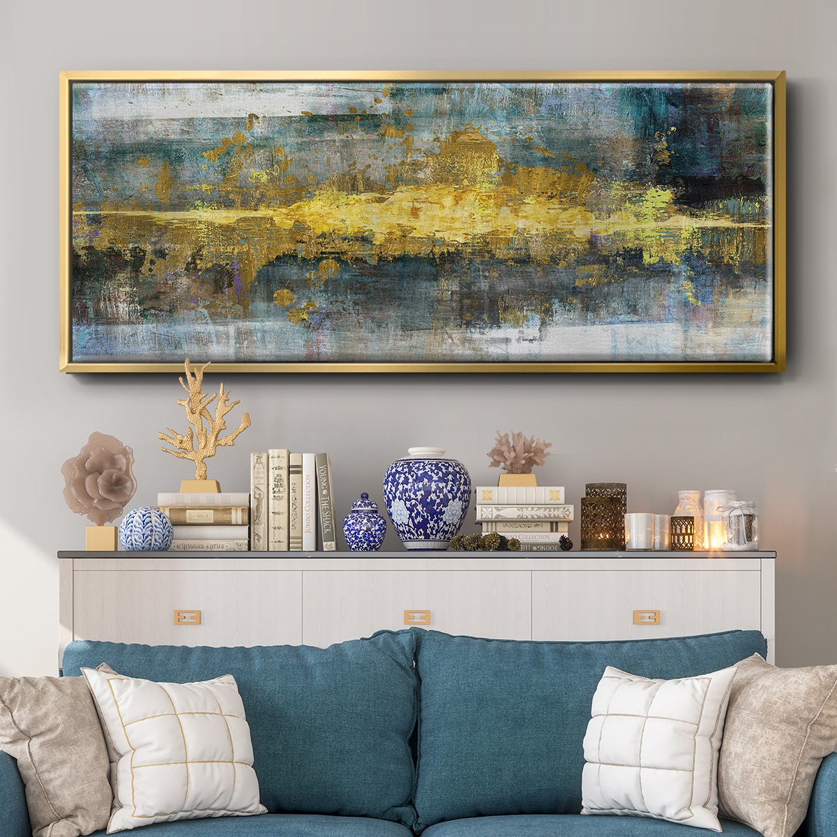 Frequency - Floater Framed Canvas Print