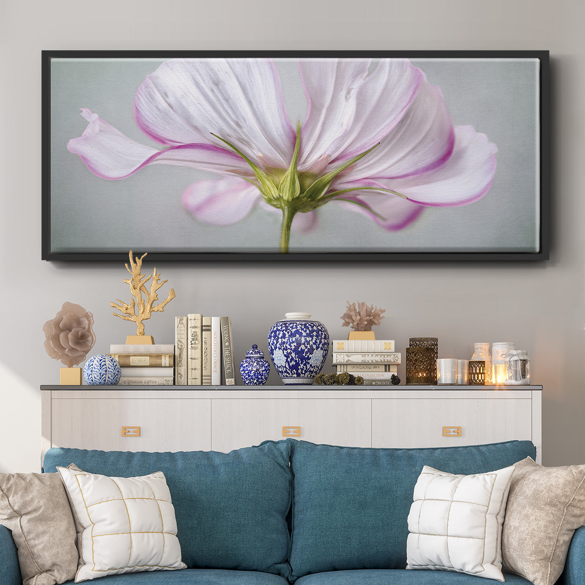 Textured Floral - Floater Framed Canvas Print
