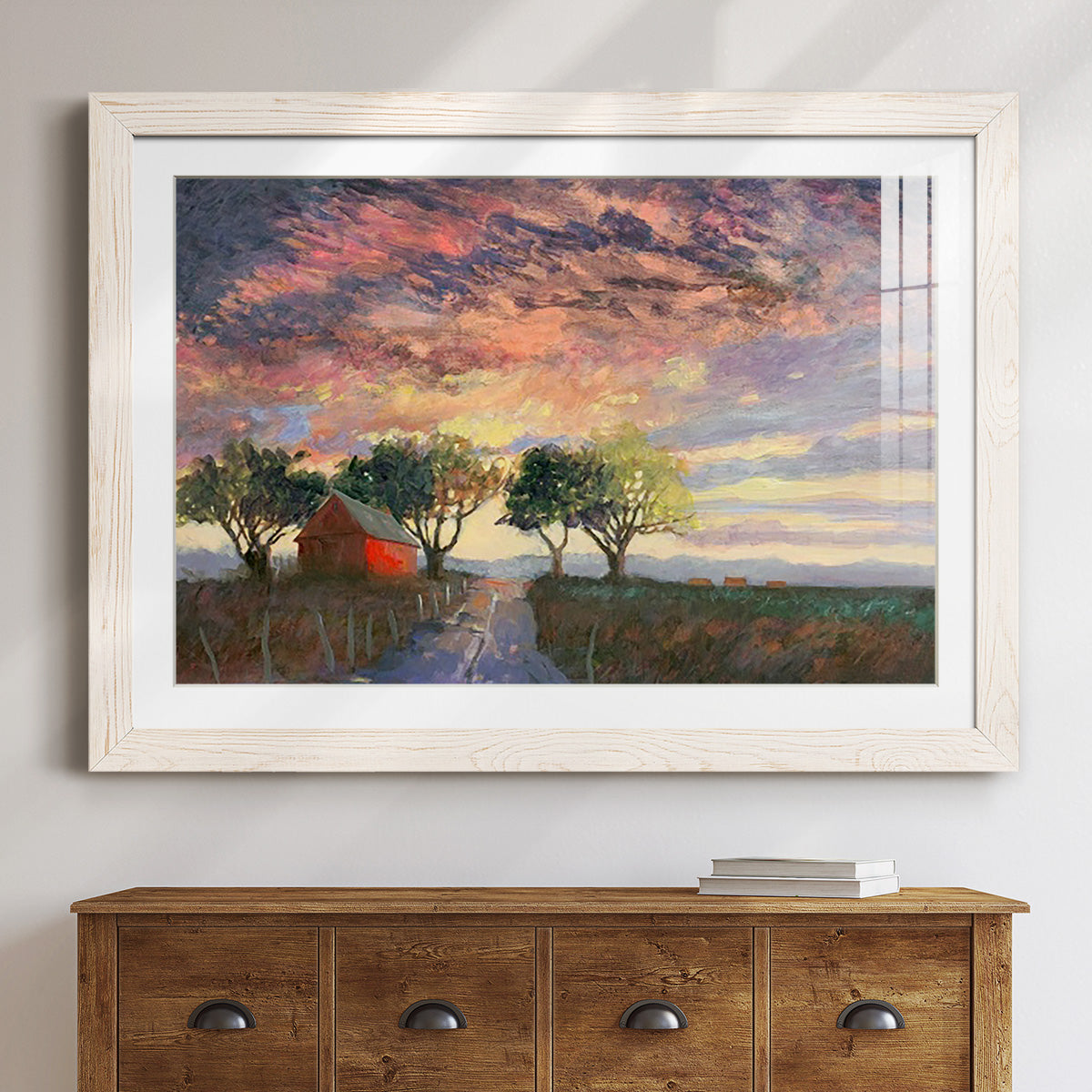 Fire in the Sky - Barnwood Framed Art Print