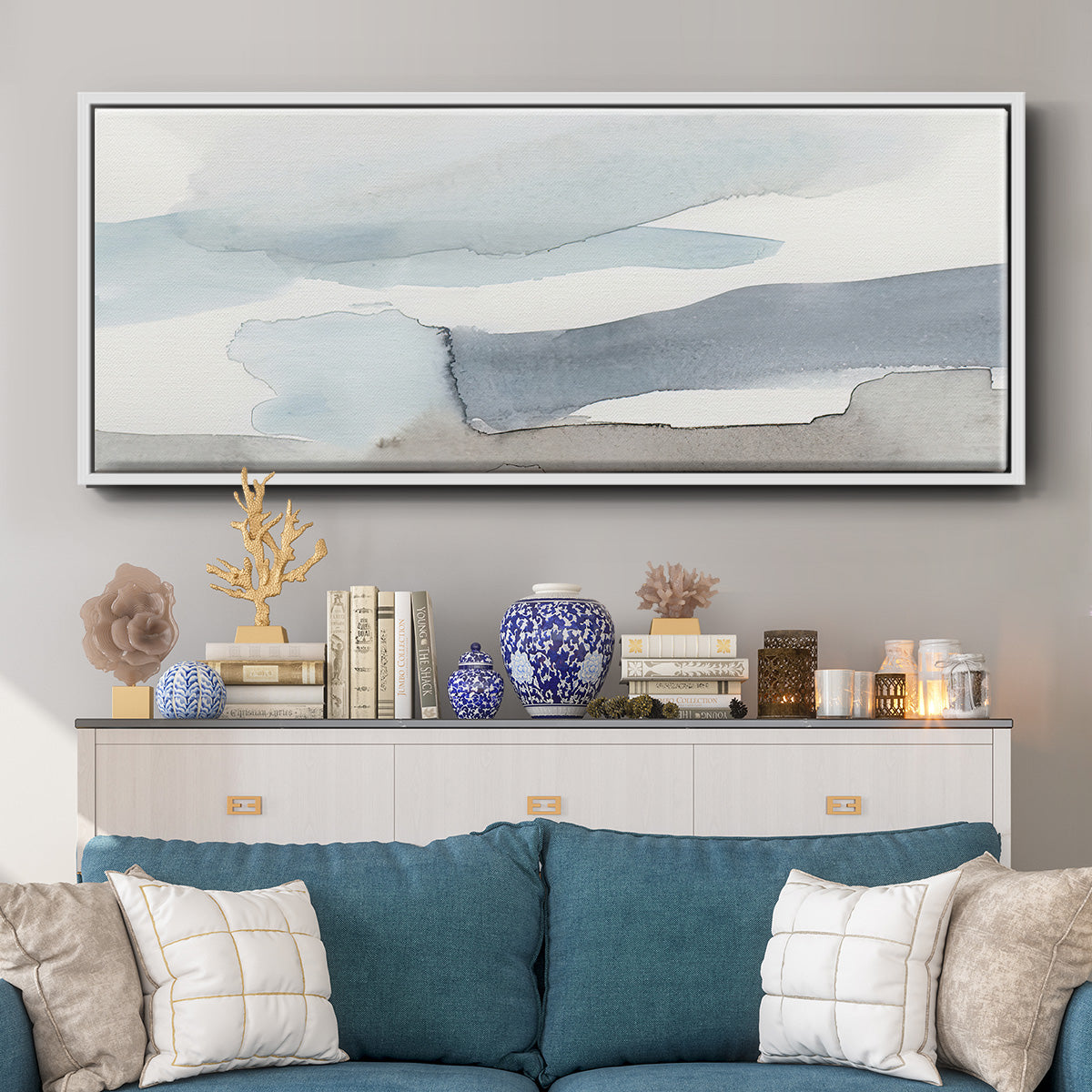 Coastal Tones II - Floater Framed Canvas Print