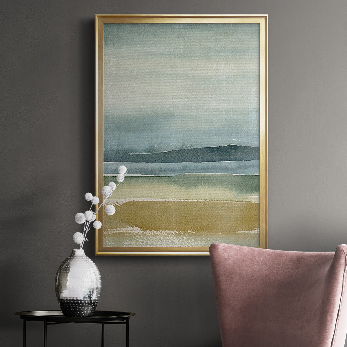 Ochre Outlook I - Modern Framed Canvas Print